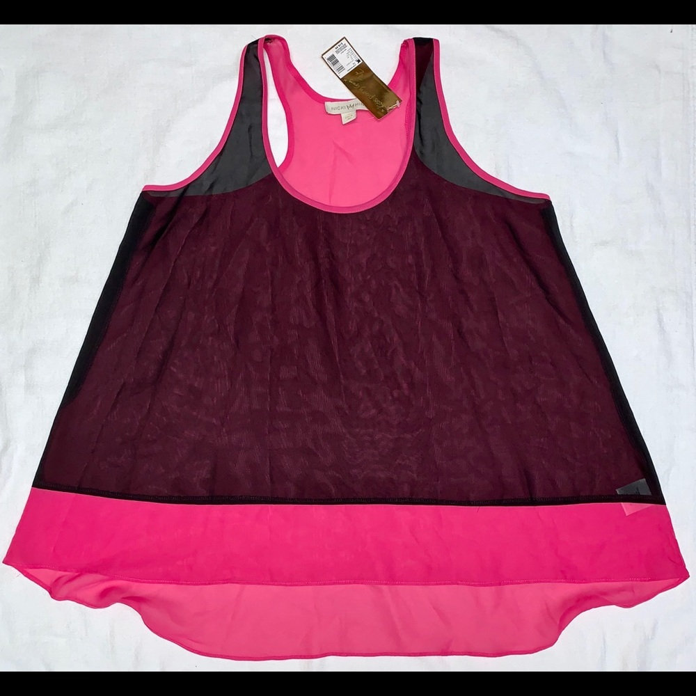 Nicki Minaj Sheer Pink and Black Tank Top -Large